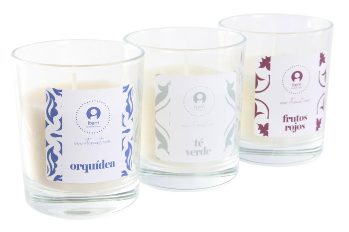 DKD Home Decor Vela Árabe Decorativa Diseño Azulejos Surtido Colores Azul Verde Menta Burdeos Cera Cristal 8x9x8cm Pack 6 Unds 110g/ud 30h