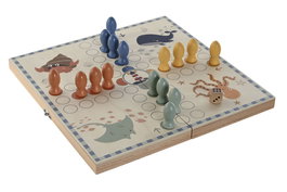 DKD Home Decor Juego De Mesa Kids 18 piezas Madera Multicolor Parchis Marino 13 x 3.3 x 26 cm