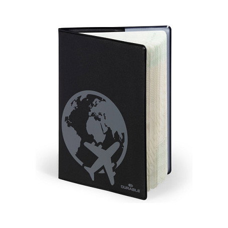 DURABLE Funda para Pasaporte RFID Secure Negro
