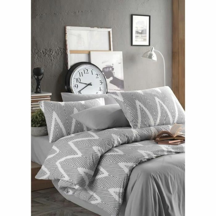 Juego de cama Gris con funda nórdica 220x240 cm y 2 fundas de almohada 60x60 cm