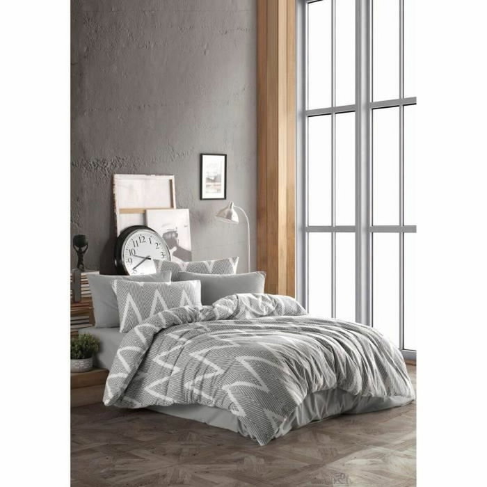 Juego de cama Gris con funda nórdica 220x240 cm y 2 fundas de almohada 60x60 cm