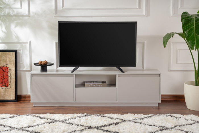 Nordure Soporte de TV Gris 160cm Ancho x 42cm Alto x 29.5cm Profundo - Elegante y Moderno Mueble de Salón