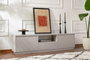 Nordure Soporte de TV Gris 160cm Ancho x 42cm Alto x 29.5cm Profundo - Elegante y Moderno Mueble de Salón