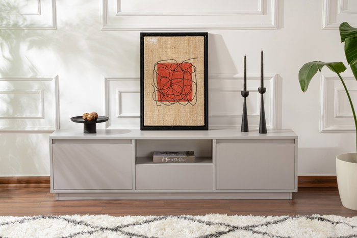 Nordure Soporte de TV Gris 160cm Ancho x 42cm Alto x 29.5cm Profundo - Elegante y Moderno Mueble de Salón