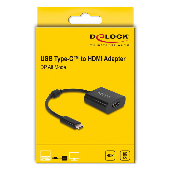 DeLOCK Adaptador USB Type-C a HDMI 8K HDR Negro DeLOCK Adaptador USB Type-C a HDMI 8K HDR Negro