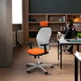 PIQUERAS Y CRESPO Silla de oficina Jorquera Naranja oscuro y Gris