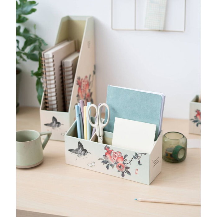 ERIK Set Organizador de Escritorio Japanese Art con Carpeta, Bandeja, Lapicero y Organizador de Sobremesa