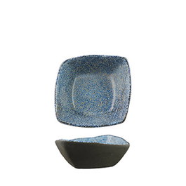 Summa IO Bol Cuadrado Granilla Azul-Negro 13.5x13.5x4 cm Gres Vitrificado - Vajilla (Set de 12)