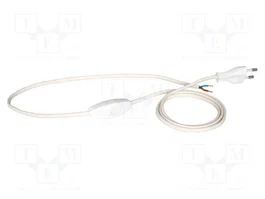 PLASTROL Cable de alimentación blanco 2m con interruptor