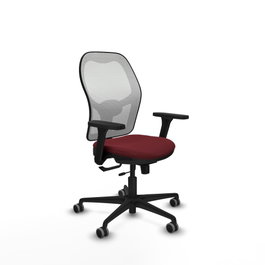 PIQUERAS Y CRESPO Silla de oficina Jorquera Granate y Blanco con Brazos 3D