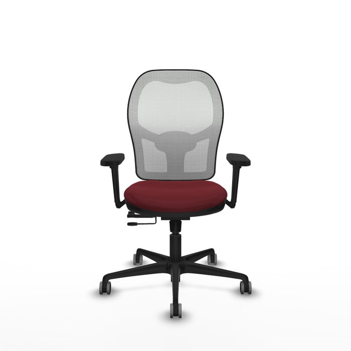 PIQUERAS Y CRESPO Silla de oficina Jorquera Granate y Blanco con Brazos 3D