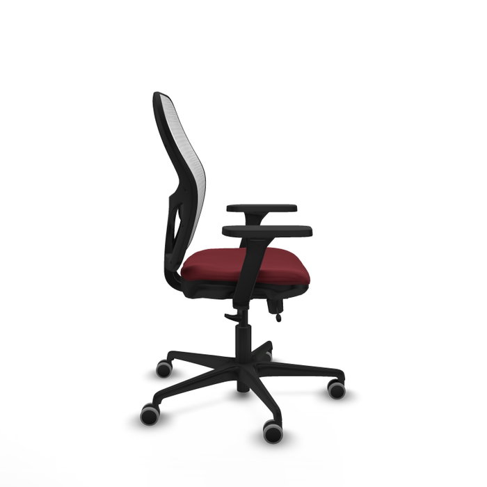 PIQUERAS Y CRESPO Silla de oficina Jorquera Granate y Blanco con Brazos 3D