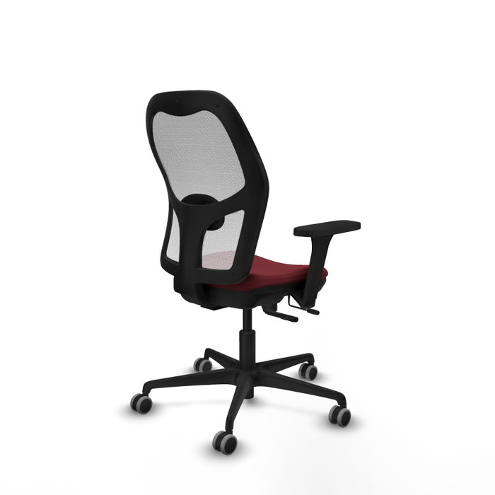 PIQUERAS Y CRESPO Silla de oficina Jorquera Granate y Blanco con Brazos 3D
