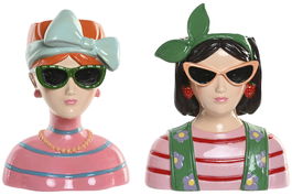 DKD Home Decor Macetero Multicolor Resina 13 x 28 x 22 cm (4 Unidades)