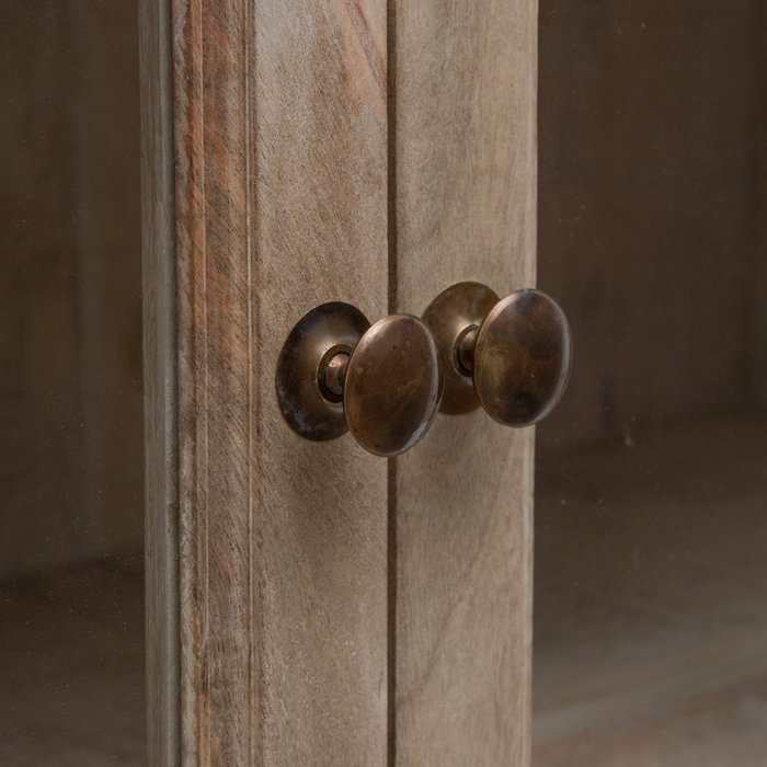 Vitrina Blanco Rozado Madera de Mango 115 X 40 X 194 cm