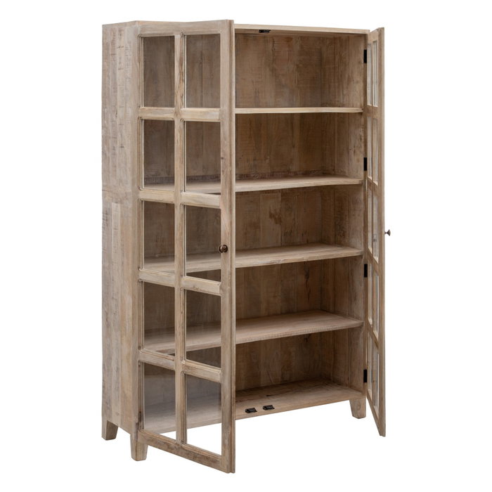 Vitrina Blanco Rozado Madera de Mango 115 X 40 X 194 cm