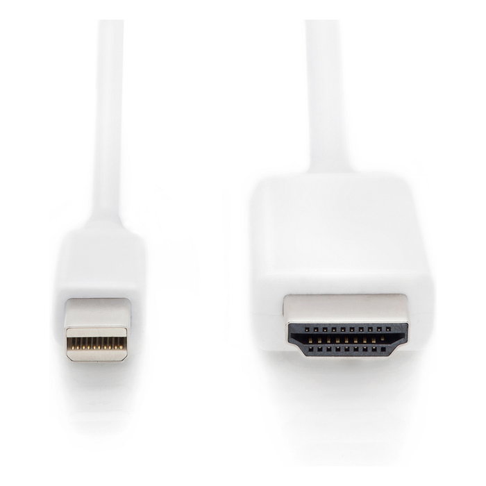 Digitus Cable adaptador Mini DisplayPort a HDMI, 2 metros, 4K Ultra HD 3840 x 2160, 1080p, 3D, Plug and Play, DP 1.2