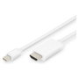 Digitus Cable adaptador Mini DisplayPort a HDMI, 2 metros, 4K Ultra HD 3840 x 2160, 1080p, 3D, Plug and Play, DP 1.2