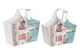 DKD Home Decor Revistero Mediterraneo Multicolor PU y Carton Set de 2 (2 Unidades) 18 x 41 x 40 cm