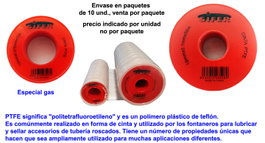 SIFER Cinta de Teflón PTFE 12mm x 12 m x 0,075mm