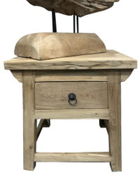 DKD Home Decor Mesita de Noche de Teca Natural