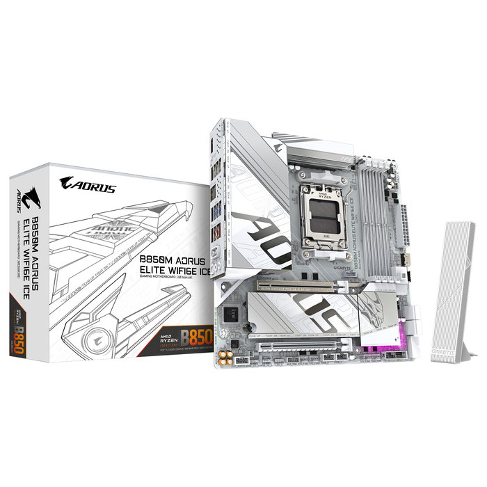 Gigabyte B850M AORUS ELITE WIFI6E ICE Blanco
