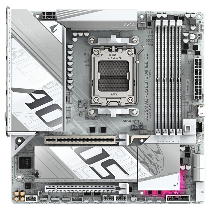 Gigabyte B850M AORUS ELITE WIFI6E ICE Blanco