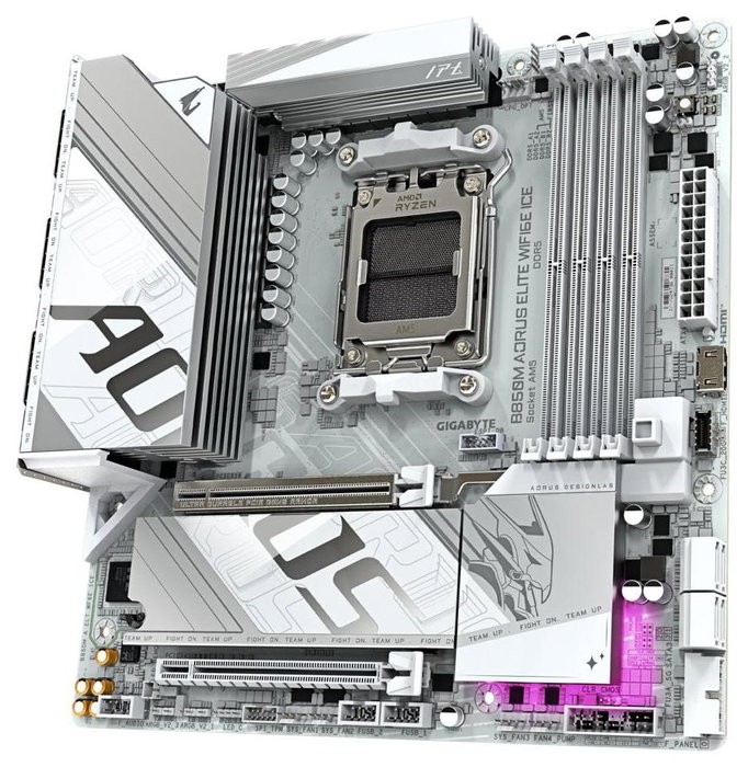 Gigabyte B850M AORUS ELITE WIFI6E ICE Blanco, Socket AM5, DDR5