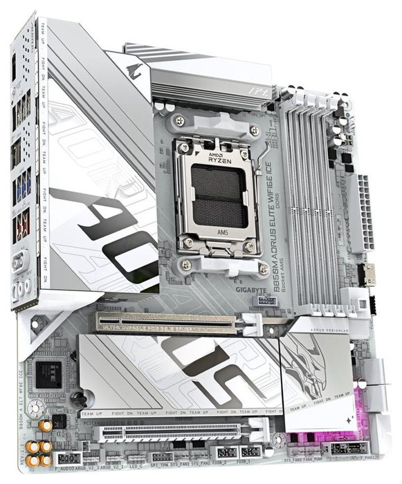 Gigabyte B850M AORUS ELITE WIFI6E ICE Blanco, Socket AM5, DDR5