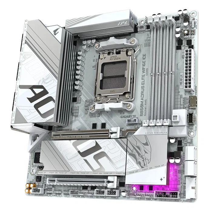 Gigabyte B850M AORUS ELITE WIFI6E ICE Blanco, Socket AM5, DDR5