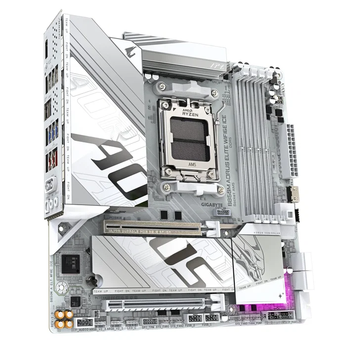 Gigabyte B850M AORUS ELITE WIFI6E ICE Blanco, Socket AM5, DDR5