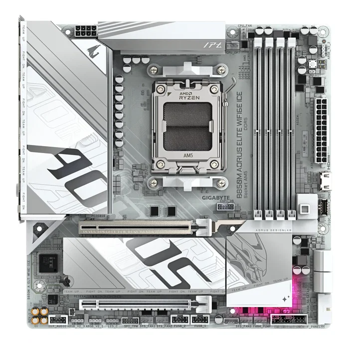 Gigabyte B850M AORUS ELITE WIFI6E ICE Blanco, Socket AM5, DDR5