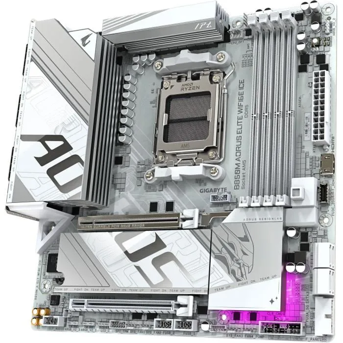 Gigabyte B850M AORUS ELITE WIFI6E ICE Blanco