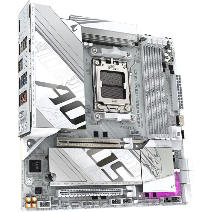 Gigabyte B850M AORUS ELITE WIFI6E ICE Blanco