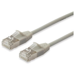 EQUIP Patch Cord LAN Cat6A F/FTP 2xRJ45 0.25m Beige Slim LSZH para Cable de Red Ethernet de Alta Velocidad