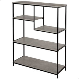 Max Home Estantería Asimétrica 4 Baldas 75x30x100cm Hierro y Madera MDF