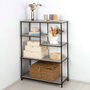 Max Home Estantería Asimétrica 4 Baldas 75x30x100cm Hierro y Madera MDF