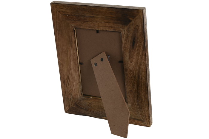 DKD Home Decor Marco Foto Oriental 10x15 cm Marron y Blanco (2 Unidades) Colección Buda Hoja Mango Cristal 20x2x25 cm