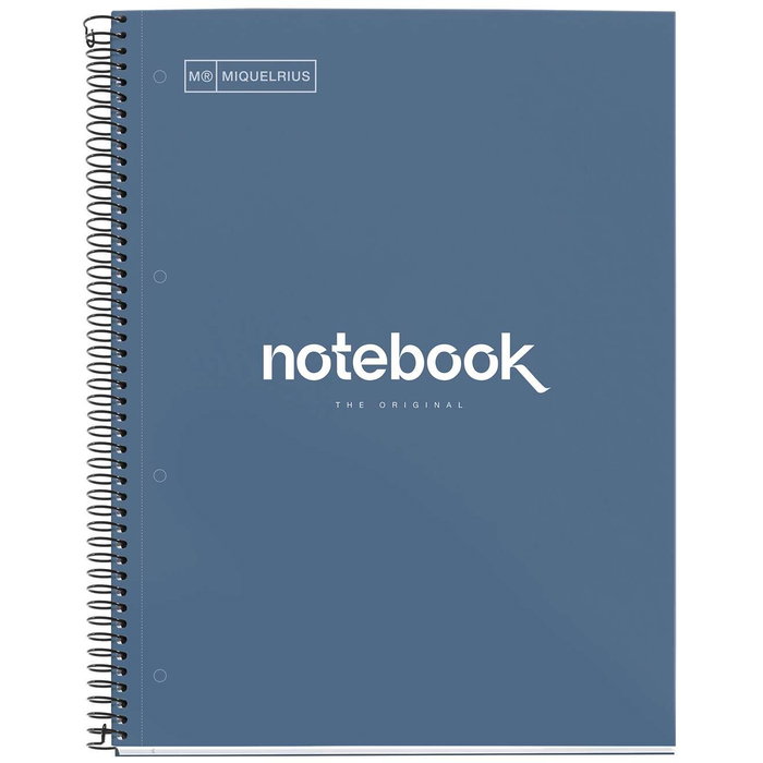 Miquelrius Cuaderno Espiral Emotions DIN A4 de 80 Hojas, Cuadriculado 5 mm, Azul Miquelrius Cuaderno Espiral Emotions DIN A4 de 80 Hojas, Cuadriculado 5 mm, Azul
