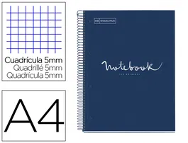 Miquelrius Cuaderno espiral 1 emotions Notebook Din A4 Microperforado 80 hojas 90g/m2 Cuadro 5 mm