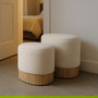 S/2 Puf Baúl Crema Dm-Tejido 44 X 34 X 45 cm