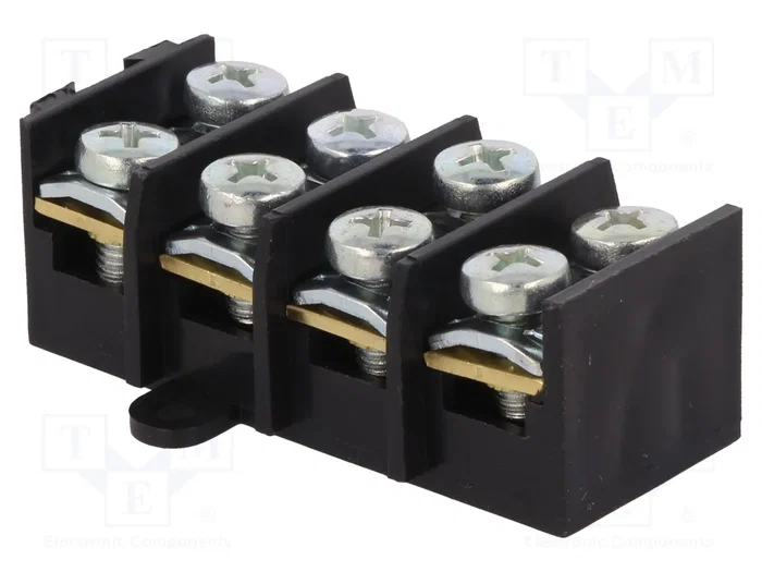 PAWBOL Bloque de bornas de 57A con borna de tornillo, 10mm2, Negro