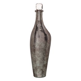Botella Decorativa Plata 15 X 13 X 54 cm