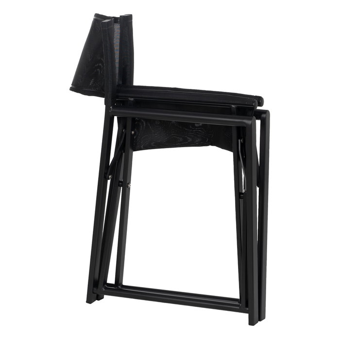 Silla Director Negro Aluminio-Textileno 56 X 53 X 84 cm (Set de 2)