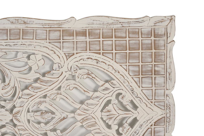 Giner y Colomer Cabecero Madera de Mango Blanco Envejecido MDF