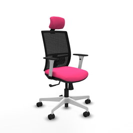 PIQUERAS Y CRESPO Silla de oficina Yunquera Rosa y Negro