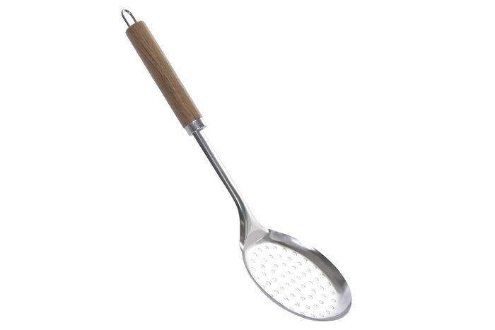DKD Home Decor Espumadera Inox Acacia Natural