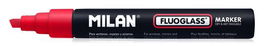 Marcador Pizarra Cristal Milan Fluoglass Biselado Rojo (Set de 12)