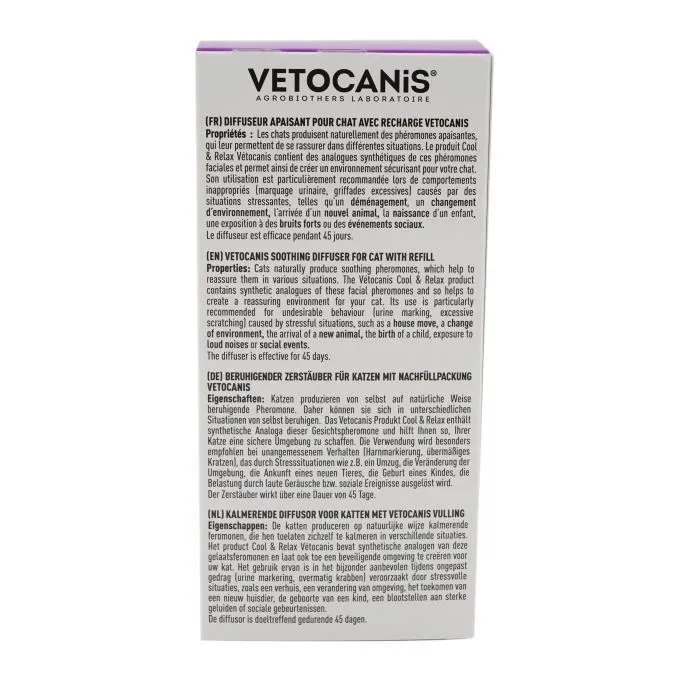 Vetocanis Difusor + Recambio Antiestrés para Gatos - Eficaz durante 45 Días