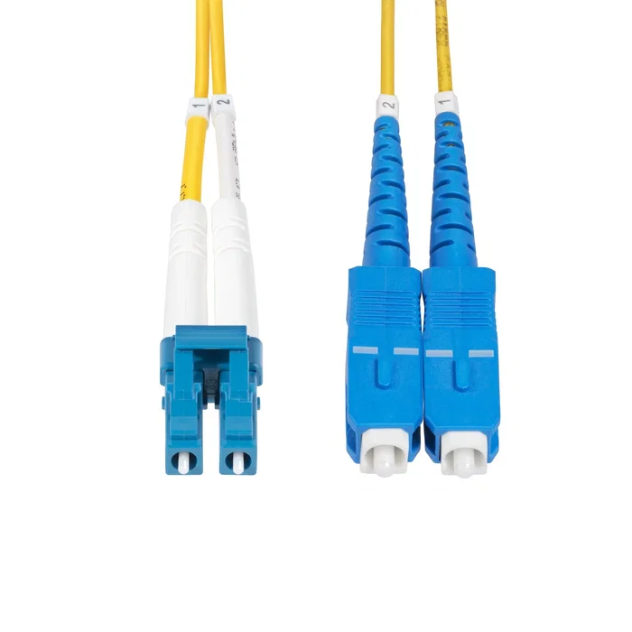 StarTech.com SMLCSC-OS2-10M Cable de fibra óptica OS2 monomodo LC-SC 10 metros 100G para CWDM 1260-1625 nm, amarillo